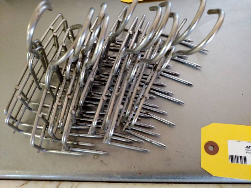 lot 47 image: (12) 6 Stainless Steel Smoker Hook...