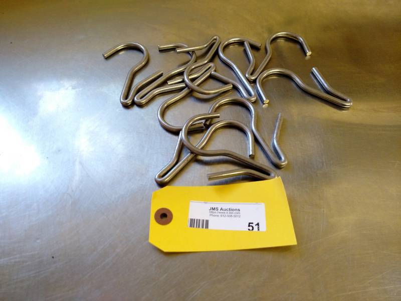 lot 51 image: (10) 4 Stainless Steel Smoker Hook...