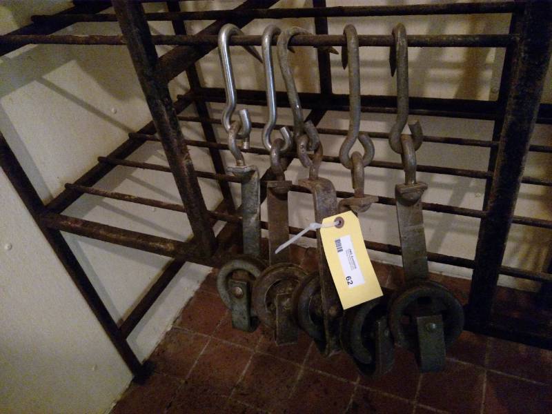 lot 62 image: (5) 6 Trolley Hooks...