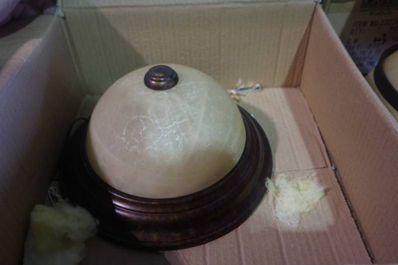 Flush Mount Light Fixture With Frosted Glass Shade