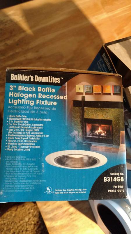 18 builders 3 black baffle down lights all new