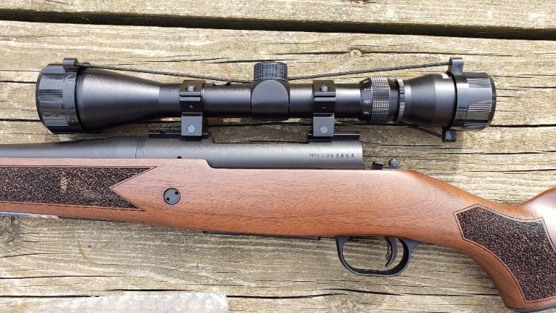 lot 1 image: Brand New in Box Mossberg Patriot .243 Win Bolt-Action Rifle w Scope
