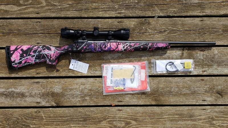 pink camo 243 savage rifle