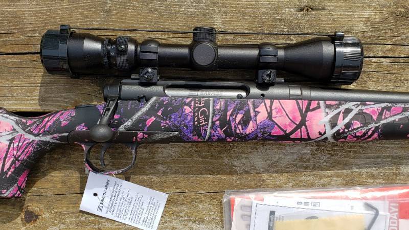 lot 3 image: Brand New in Box Muddy Girl Savage Axis XP .243 Win Compact w Weaver Scope