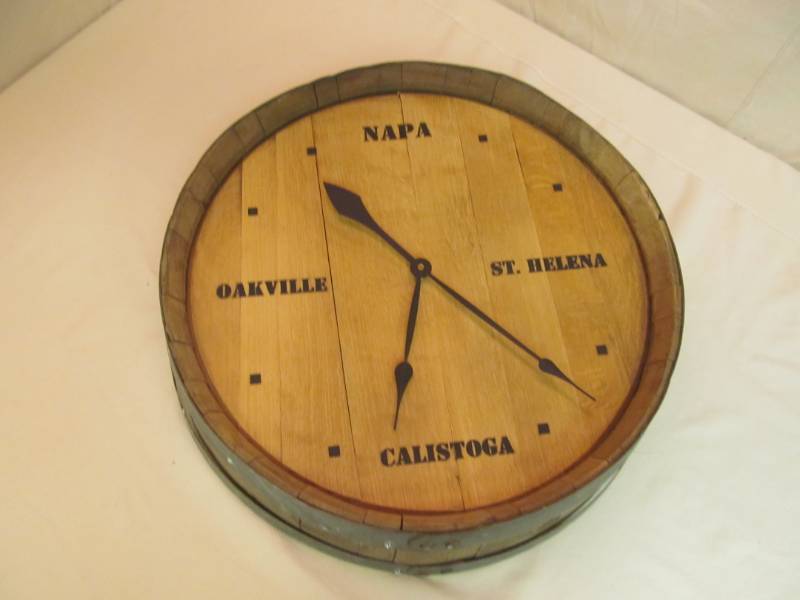 lot 65 image: wine barrel clock