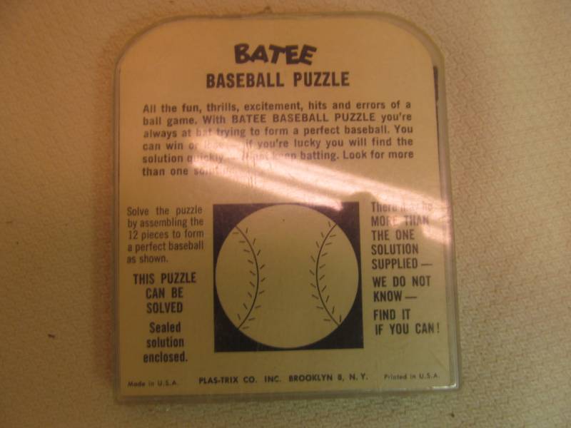 lot 77 image: Vintage Batee baseball puzzle