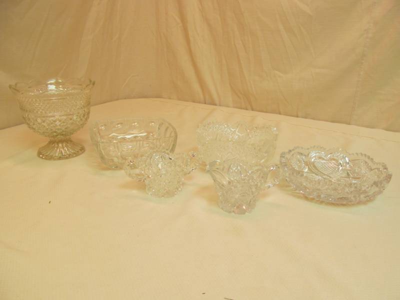 lot 126 image: Lead Glass cut glass dishes