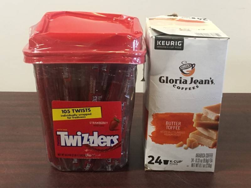 lot 33 image: Twizzlers and K-Cups