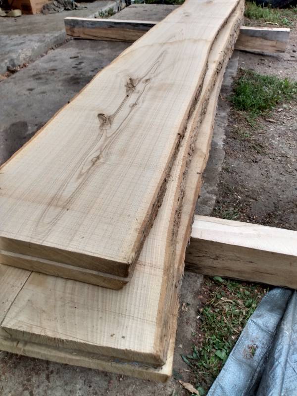 Lot of (5) River Birch Double Live Edge Boards