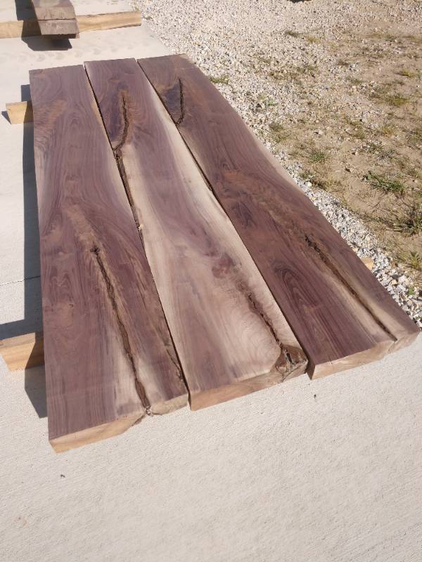 Lot of (3) Walnut Tabletop Slab Boards