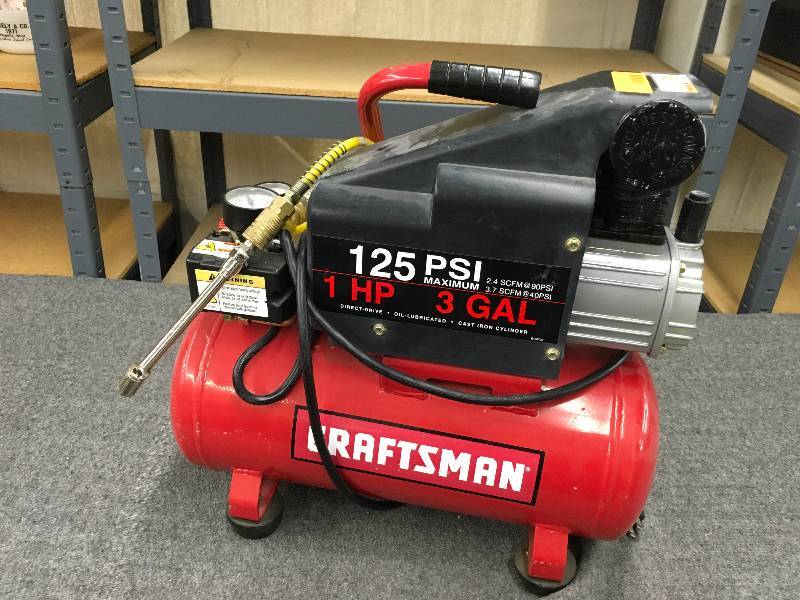 Craftsman 125 PSI/1 HP/ 3 Gal Air Tank | September Estate And ...