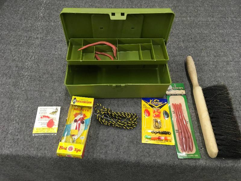 lot 197 image: Tackle Box W Fishing Tackle & Brush