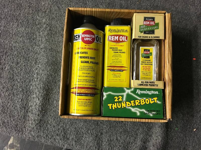 lot 242 image: 22 Thunderbolt Remington Cartridges & Gun Cleaning Oil
