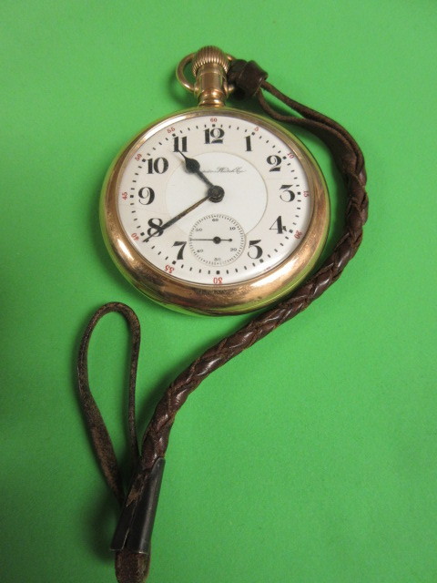 lot 328 image: RAILWAY SPECIAL POCKET WATCH BY HAMPDEN WATCH CO. FROM ABOUT 1907
