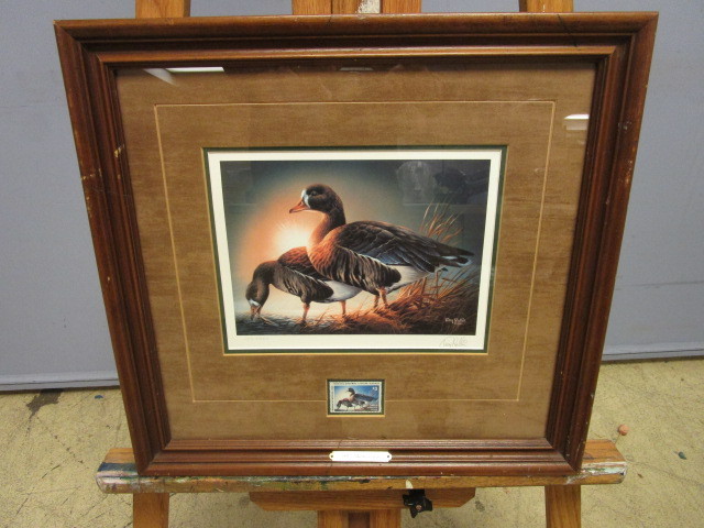 lot 340 image: TONY REDLINS 1985 MINNESOTA DUCK STAMP PRINT, FRAMED, SIGNED