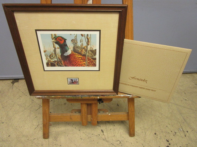 lot 341 image: FERNANDEZS 1984 MINNESOTA PHEASANT HABITAT STAMP PRINT, SIGNED