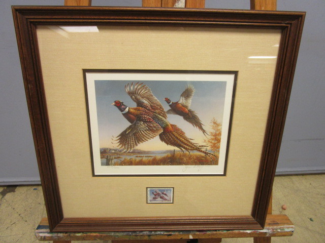 lot 345 image: JAMES A. MEGERS 1986 MINNESOTA PHEASANT STAMP PRINT, SIGNED