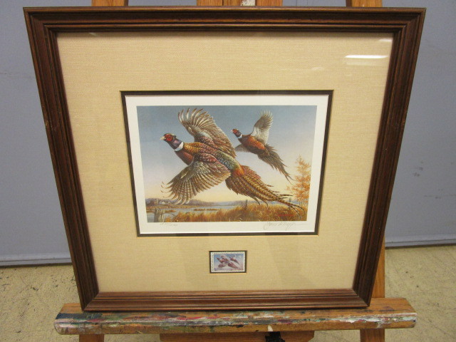lot 346 image: JAMES A. MEGERS 1986 MINNESOTA PHEASANT STAMP PRINT, SIGNED
