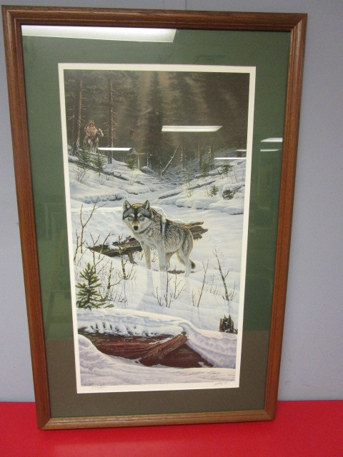 lot 355 image: NATIVE AMERICAN PRINT, FRAMED, HAND SIGNED AND NUMBERED