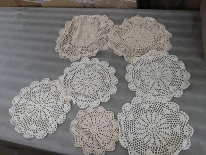 lot 9 image: 7 Handmade Doilies...