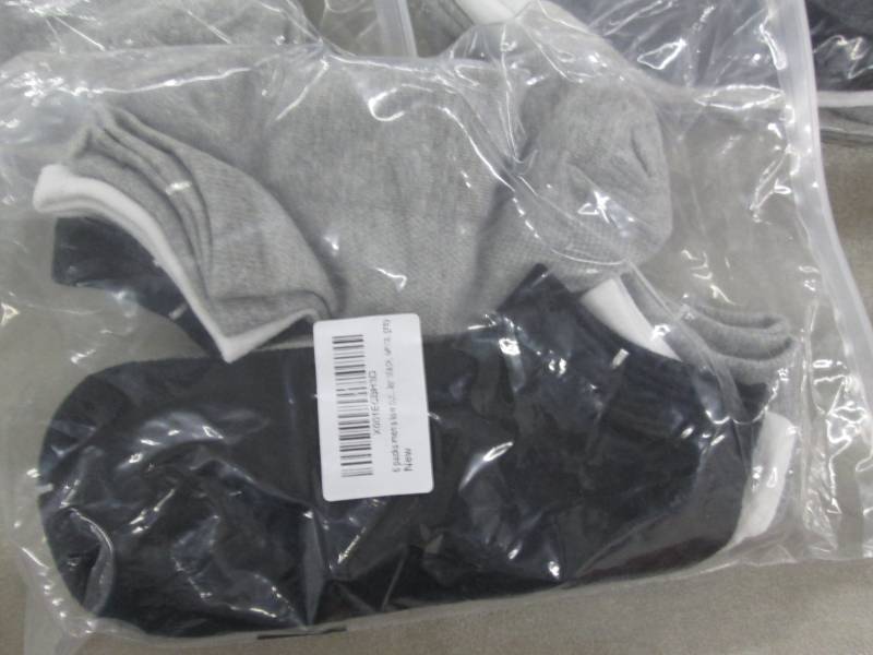 lot 107 image: 3-6pk Mens No-show Socks...