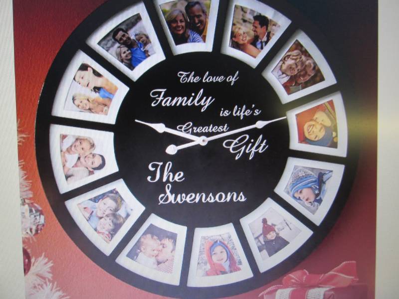 lot 195 image: Personalized Wall Clock- open box, ...