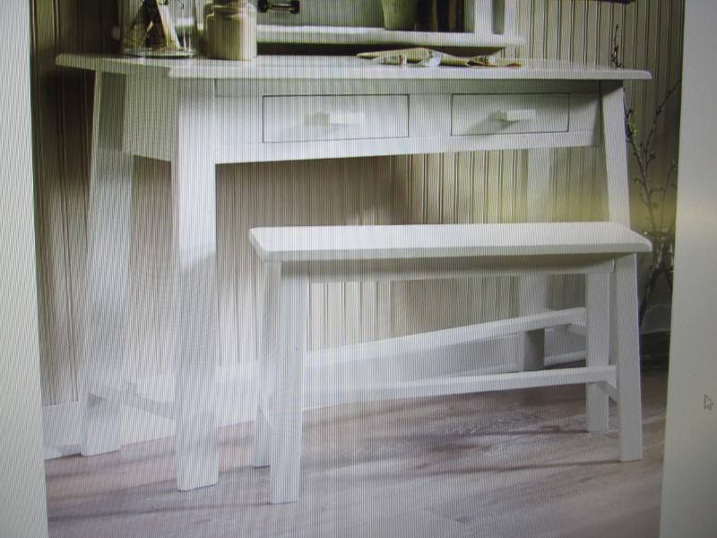 lot 197 image: Rustic Desk and Bench open box Reta...