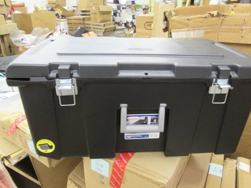 lot 201 image: Sterilite Footlocker, Black  31 14...
