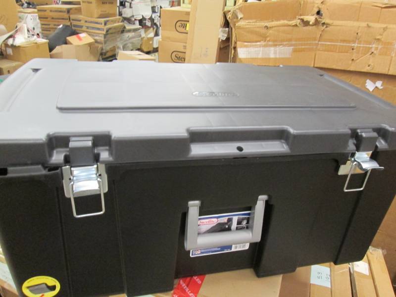 lot 202 image: Sterilite Footlocker, Black  31 14...