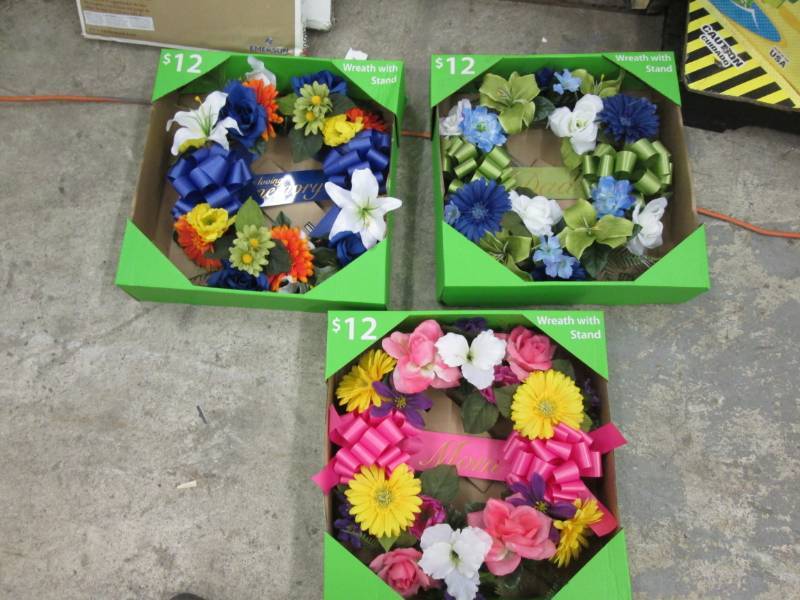 lot 204 image: Lot of 3 Cemetery Wreaths...