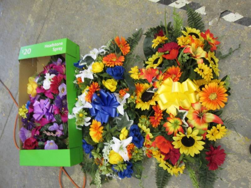 lot 210 image: 3 Headstone Sprays...