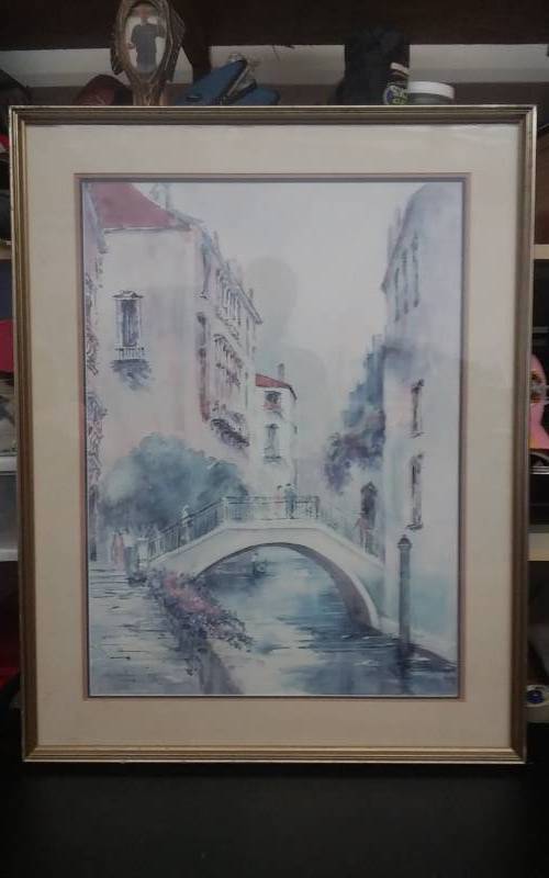 lot 42 image: Framed Print Signed By Artist Lou Roman 26x33