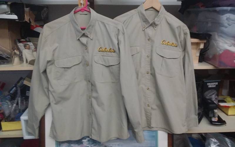 2 Cabela S Work Shirts Ladies Size L Vintage Bikes Home