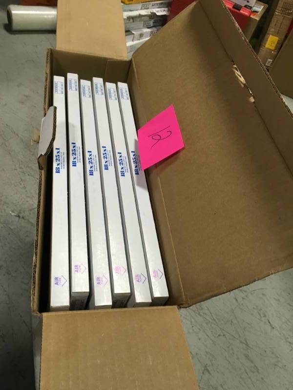 lot 12 image: Nordic Pure 18 in. x 25 in. x 1 in. Basic Dust Pleated MERV 7 - FPR 5 Air Filter (6-Pack)  in good condition