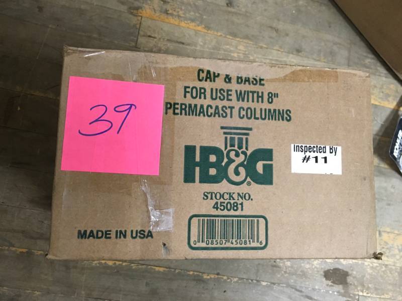 lot 39 image: Hb&g Tuscan Cap & Base For Use With 8 Permacast Columns Stock No.45081  in good condition