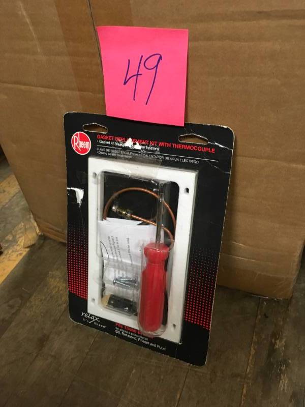 lot 49 image: Rheem Gasket Replacement Kit with Thermocouple for FVIR Water Heater RH20064  in good condition