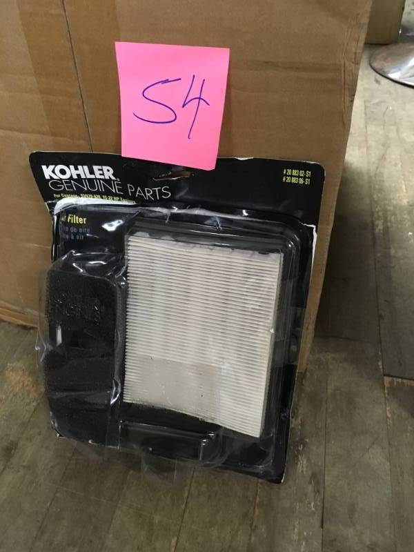 lot 54 image: KOHLER Air Filter for Kohler Courage SV470-620 15-22 HP Engines with Foam Pre-Filter Included  in good condition