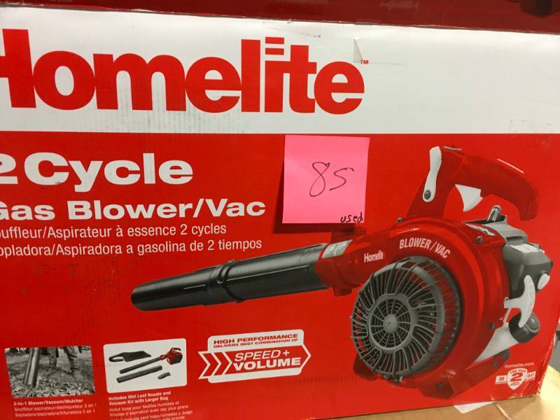 lot 85 image: Homelite 150 MPH 400 CFM 26cc Gas Handheld Blower Vacuum USED  in good condition