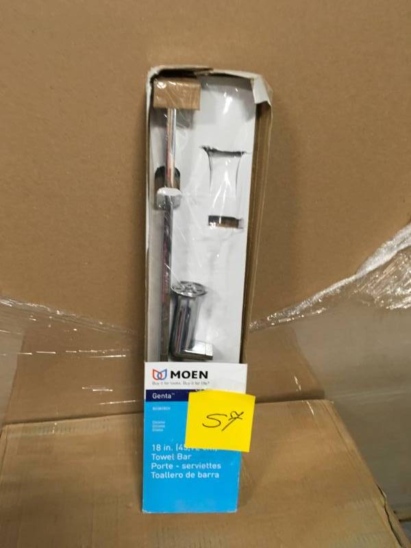 lot 57 image: MOEN Genta 18 in. Towel Bar in Chrome not used