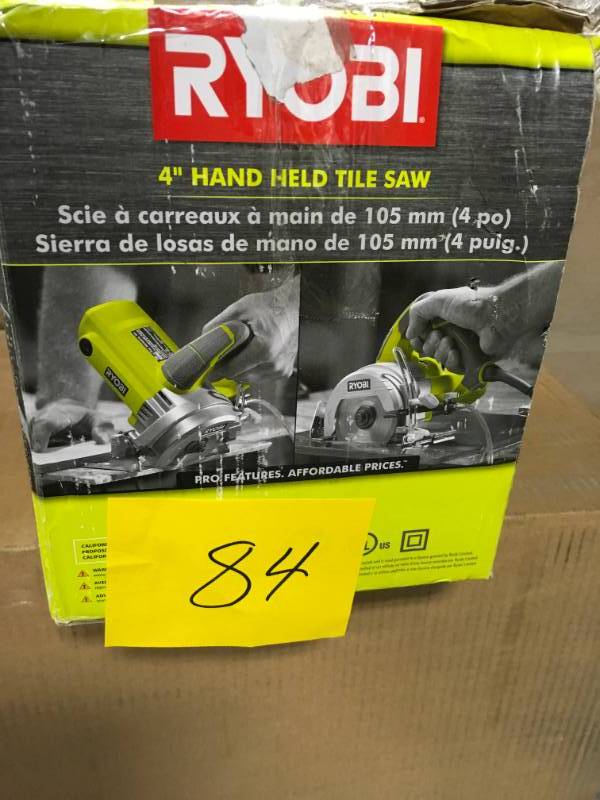 lot 84 image: RYOBI 4 in. Tile Saw in good condition