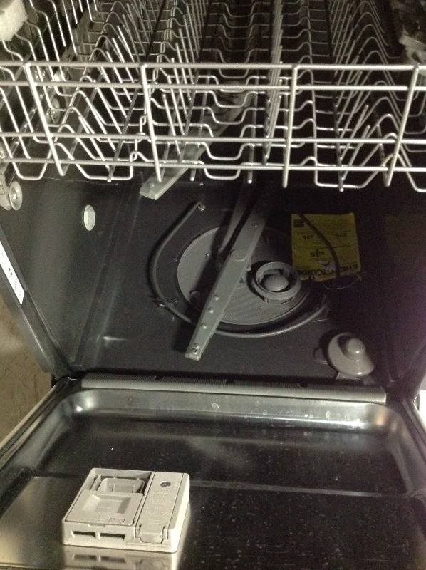 lot 105 image: Whirpool Top Control  Dishwasher in Fingerprint Resistant Stainless Steel with Fan Dry missing pieces powers on review pictures