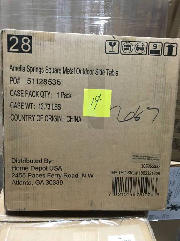 Amelia Springs Square Outdoor Side Table not used