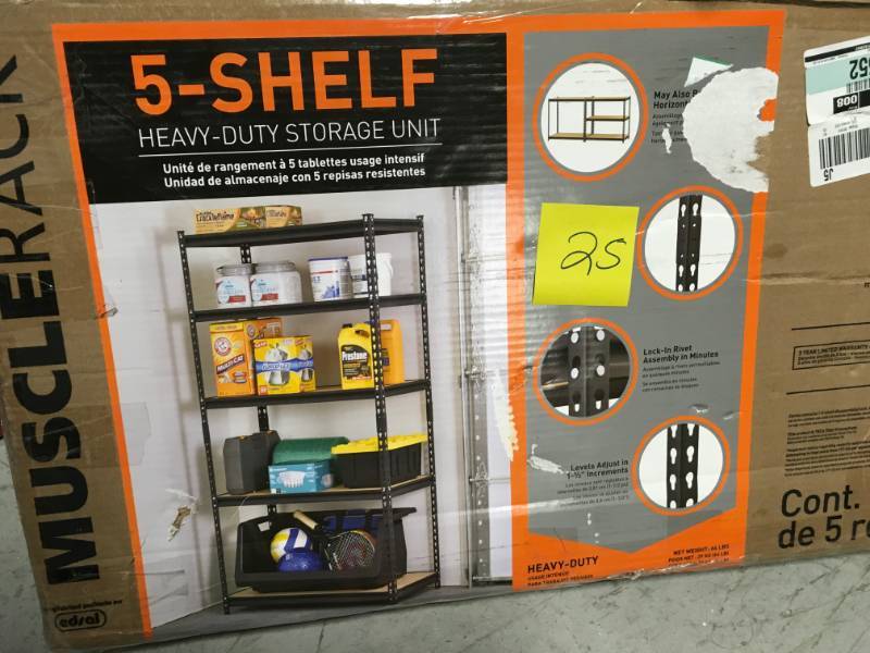 Edsal 72 in. H x 36 in. W x 18 in. D 5-Shelf Steel Commercial Shelving Unit in Black in good condition