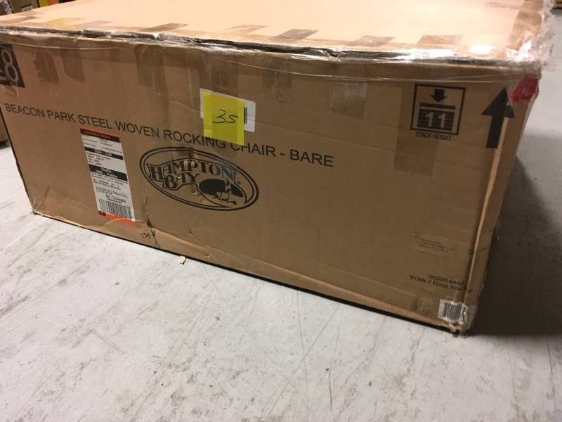 Hampton Bay Beacon Park Brown Wicker Outdoor Patio Rocking Chair Bare not used