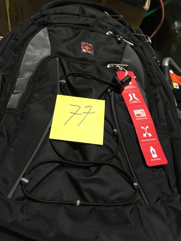 SwissGear Travel Gear Bungee Backpack BlackGrey - Dimensions 17.5 x 11.5 x 7�  in good condition
