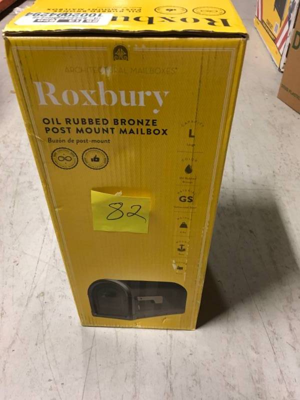 Architectural Mailboxes 7900-5RZ-CG-10 Roxbury Postmount Mailbox, Large, Rubbed in good condition