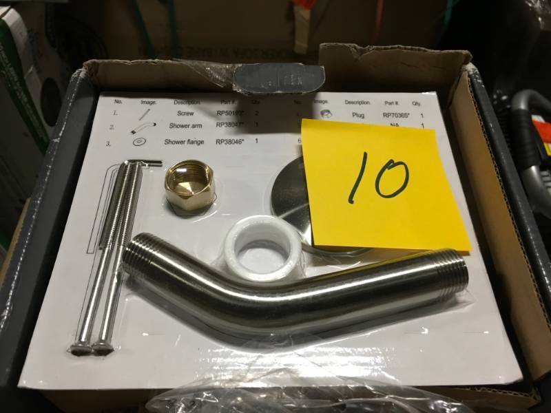 lot 10 image: Builders Single-Handle 1-Spray Pressure Balance Shower Faucet in Brushed Nickel  in good condition
