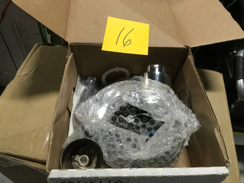 lot 16 image: Delta Lahara 1-Handle 1-Spray Shower Faucet Trim Kit in Chrome  in good condition