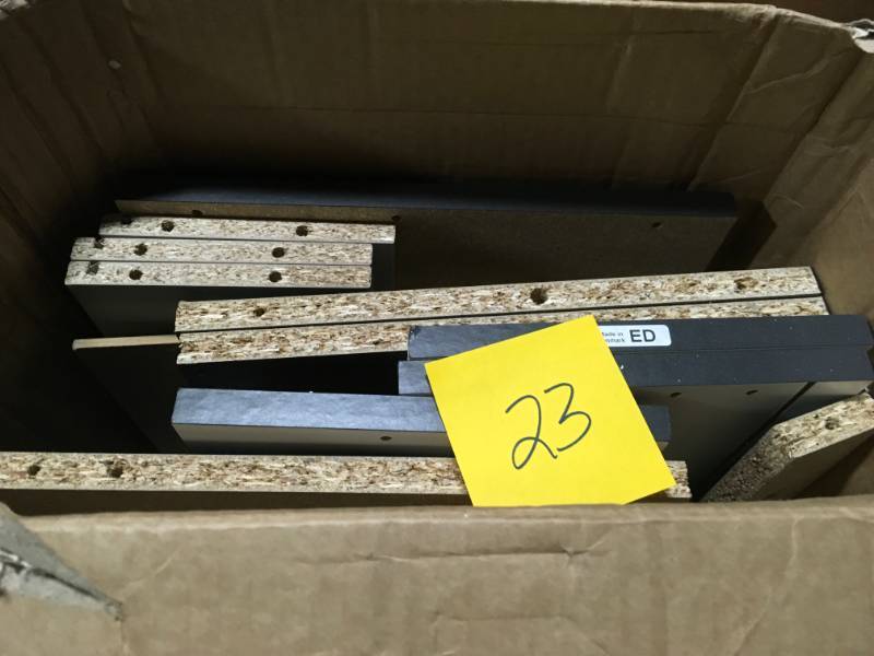lot 23 image: Portland 3-Drawer Grey Chest by Tvilum  missing hardaware