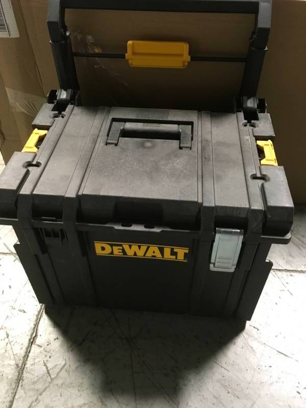 lot 43 image: ToughSystem DS450 22 in. 17 Gal. Mobile Tool Box SEE PHOTO DAMAGE MISSING LATCH